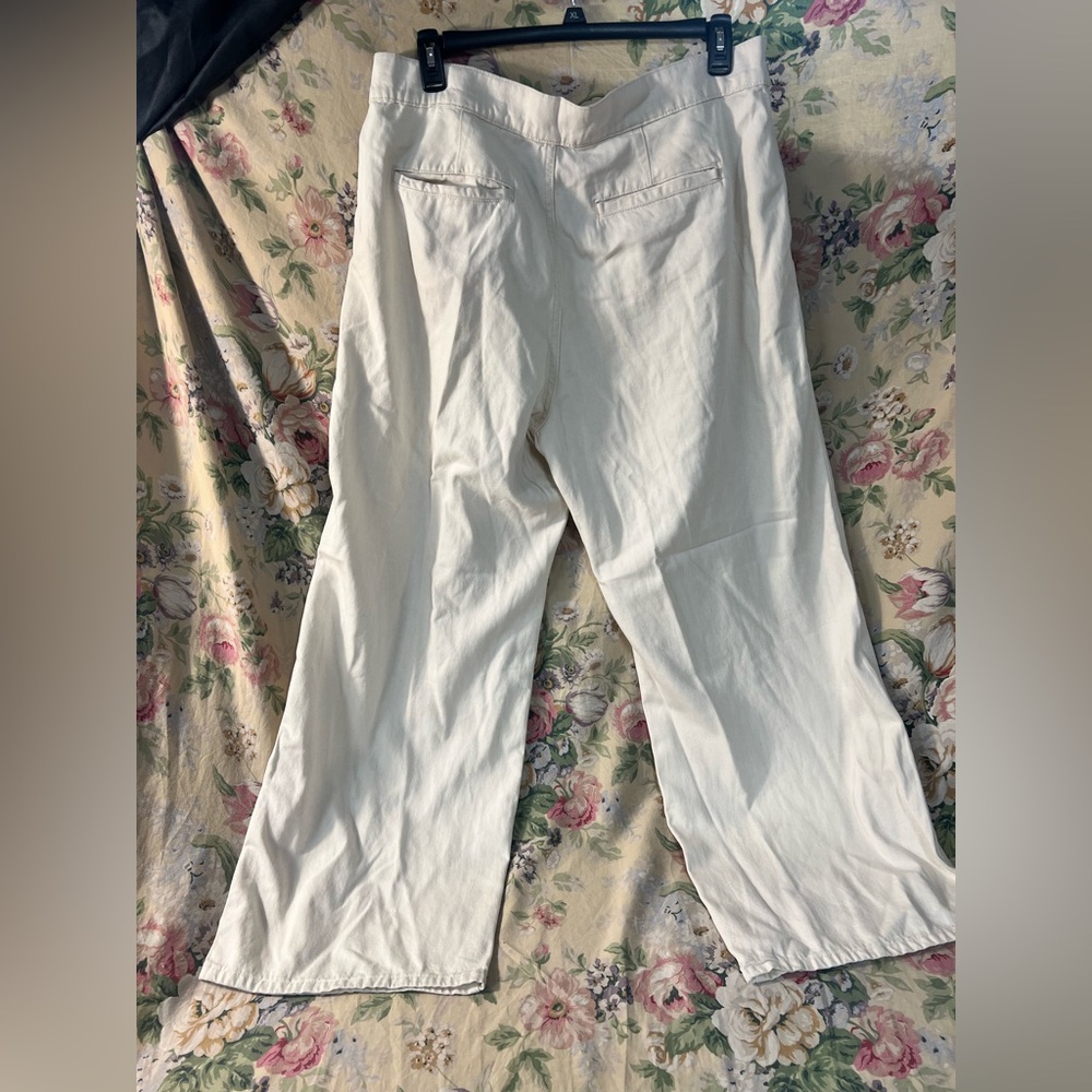 Wide Leg Cream Pants adjustable